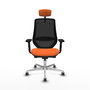 PIQUERAS Y CRESPO Silla de oficina Mardos con mecanismo Sincro/Traslack Naranja y Negro