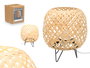 Giftdecor Lámpara Sobremesa Ovalada Bambú Natural Eléctrica 20 x 23 x 20 cm (Set de 6)