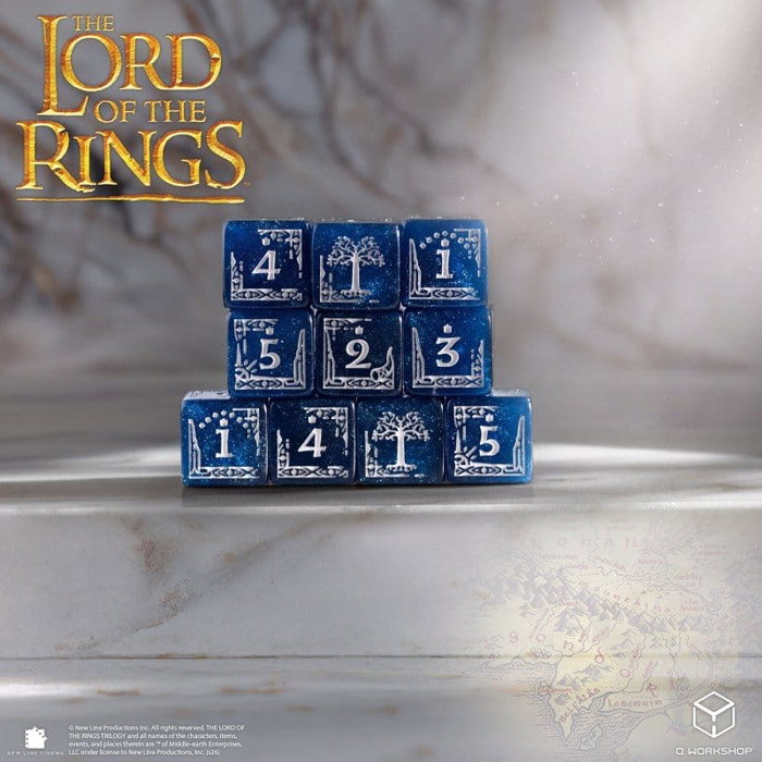 Q Workshop El Señor de los Anillos: Pack de 10 Dados D6 Gondor Q Workshop El Señor de los Anillos: Pack de 10 Dados D6 Gondor