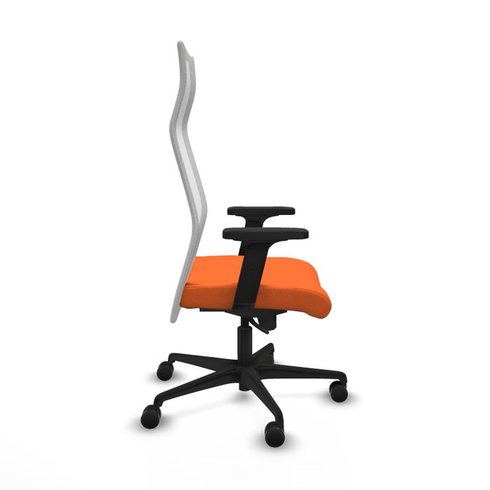 PIQUERAS Y CRESPO Sillón Albacete con Mecanismo Sincro, Tela Naranja y Malla Blanca PIQUERAS Y CRESPO Sillón Albacete con Mecanismo Sincro, Tela Naranja y Malla Blanca