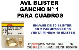 Gancho Nº1 para cuadros en blíster