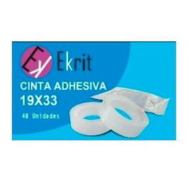 Ekrit Cinta Adhesiva Transparente Rollo 19 mm x 33 m en Bolsita (Set de 48 Unidades) (Set de 48)