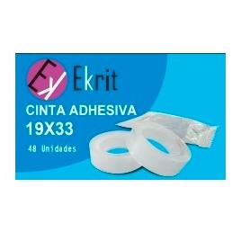 Ekrit Cinta Adhesiva Transparente Rollo 19 mm x 33 m en Bolsita (Set de 48 Unidades) (Set de 48) Ekrit Cinta Adhesiva Transparente Rollo 19 mm x 33 m en Bolsita (Set de 48 Unidades) (Set de 48)
