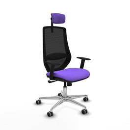 PIQUERAS Y CRESPO Silla de oficina Mardos Sincro Lila y Negro