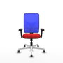 PIQUERAS Y CRESPO Silla de oficina Motilla con mecanismo Sincro, Rojo y Azul