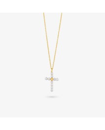 Radiant Collar Gold perlas CRUCES Dorado con Acero Inoxidable