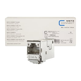 METZ CONNECT Conector RJ-45 Cat.6A 8(8) Buchse T568A, Metálico, 12 Piezas (Ref. 130910-Z)