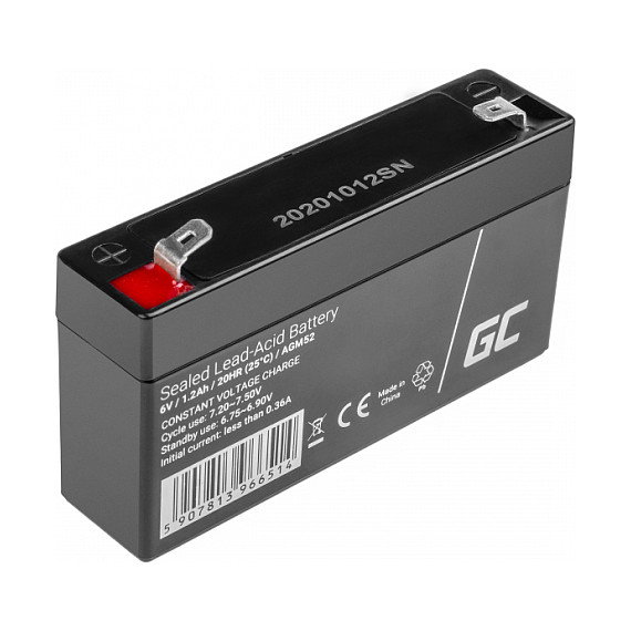 Green Cell AGM52 Batería VRLA de 6V 1,2Ah