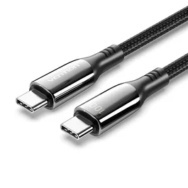 Vention Cable CTKBAV USB-C a USB-C 100W 5A para Carga Rápida y Datos 480Mbps, 1.2m, Negro