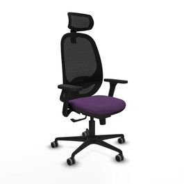 PIQUERAS Y CRESPO Silla de oficina Cilanco con mecanismo Sincro, Morado y Negro
