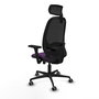 PIQUERAS Y CRESPO Silla de oficina Cilanco con mecanismo Sincro, Morado y Negro