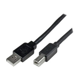 StarTech.com Cable USB 2.0 Activo Amplificado 20m USB A a USB B para Impresoras y Periféricos