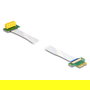 DeLOCK Riser PCI Express x1 a PCIe x1, Cable FPC 30 cm, Conector Macho a Hembra con Angulo 90 Grados, Blanco, CE
