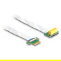 DeLOCK Riser PCI Express x1 a PCIe x1, Cable FPC 30 cm, Conector Macho a Hembra con Angulo 90 Grados, Blanco, CE