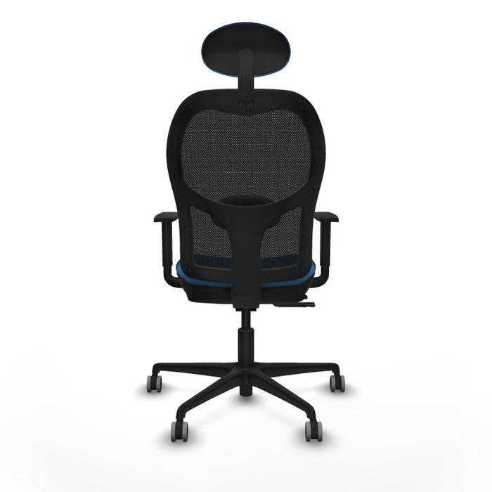 PIQUERAS Y CRESPO Silla de oficina Jorquera con mecanismo Sincro/Traslack, Azul claro y Negro