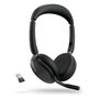 Jabra Evolve2 65 Flex UC Auriculares Diadema Inalámbricos para Oficina, Bluetooth 5.2, 32h Batería, Reducción de Ruido Pasiva, 20-20000 Hz, con Almohadillas