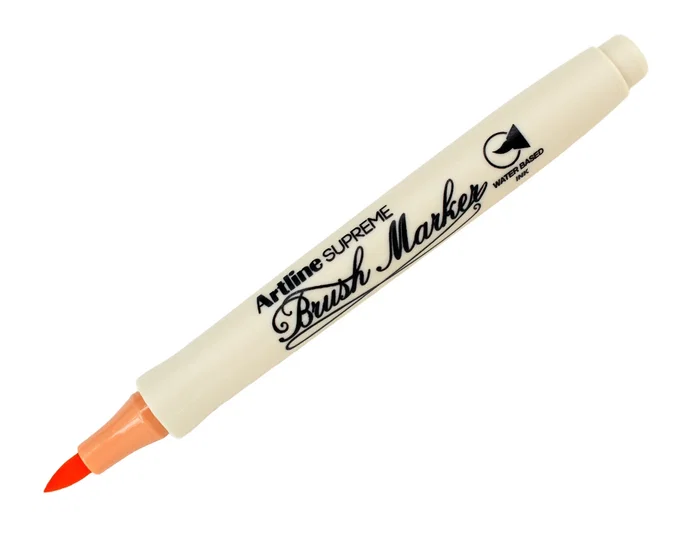 Artline Rotulador Supreme Brush EPFS, Punta Pincel Tipo Brocha, Tinta Pigmento Base Agua, Color Albaricoque