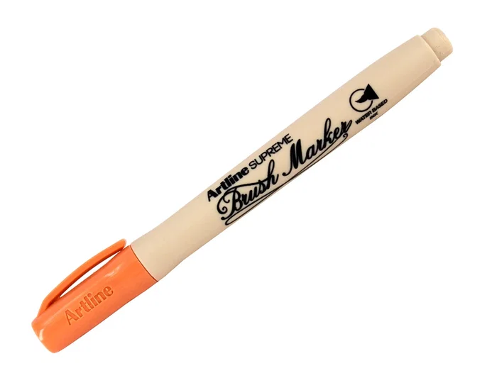 Artline Rotulador Supreme Brush EPFS, Punta Pincel Tipo Brocha, Tinta Pigmento Base Agua, Color Albaricoque