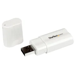 StarTech.com Adaptador Convertidor de Audio Estéreo USB Externo Blanco para PC y Mac - C-Media CM108AH, Plug and Play, Windows, Mac OS, Linux