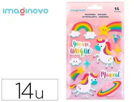 Imaginovo Pegatinas Unicornios Magic Dreams con Relieve 210x130 mm en Blister
