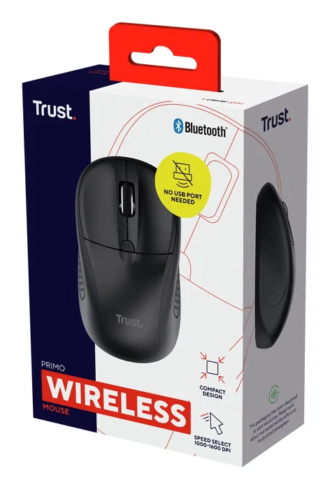Trust Ratón Primo Inalámbrico Bluetooth 1600 DPI Negro