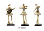 DKD Home Decor Figura de Resina Bailarina Músico, Pack de 3 unidades