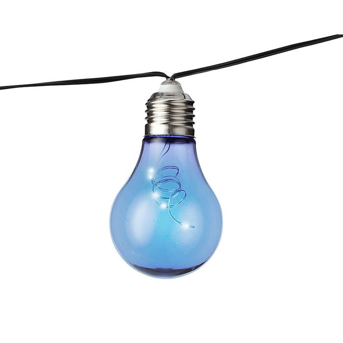 Lumineo Guirnalda Solar con Bombillas de Colores, 2 Funciones, 4,5 m, Luz Blanca Cálida, Encendido Automático