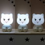 Home Deco Kids Luz Quitamiedo Gato USB con 3 Intensidades Regulables, Lámpara de Noche Infantil ABS y Polipropileno, 11.5x11x17 cm