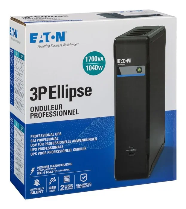 Eaton 3P Ellipse 3P1700UD 1,7 kVA 1040 W 8 Salidas AC Eaton 3P Ellipse 3P1700UD 1,7 kVA 1040 W 8 Salidas AC