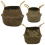 Home Deco Factory Conjunto de 3 Cestas Thai Bicolor con Asas