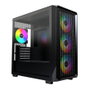 Montech X5M TG Black Micro Torre PC Gaming Negro micro ATX Mini-ITX Iluminación Multi Ventiladores 120mm