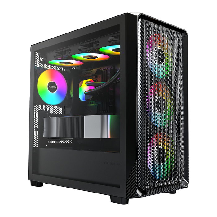 Montech X5M TG Black Micro Torre PC Gaming Negro micro ATX Mini-ITX Iluminación Multi Ventiladores 120mm Montech X5M TG Black Micro Torre PC Gaming Negro micro ATX Mini-ITX Iluminación Multi Ventiladores 120mm
