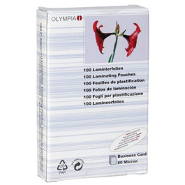 Olympia 1x100 Folios de laminación para tarjetas de visita 80 micras 9169