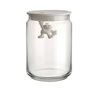 Alessi AMDR05 W Bote Hermético de Vidrio Blanco 90cl Diseñado por Mattia Di Rosa Alessi AMDR05 W Bote Hermético de Vidrio Blanco 90cl Diseñado por Mattia Di Rosa