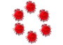 Innspiro Pompones brillantes rojos de 25mm, 20 unidades