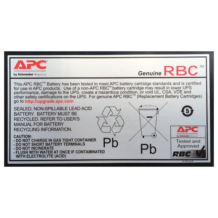 APC RBC59 Batería de Plomo Ácido de 12 V 7 Ah de Repuesto - 1 Pieza