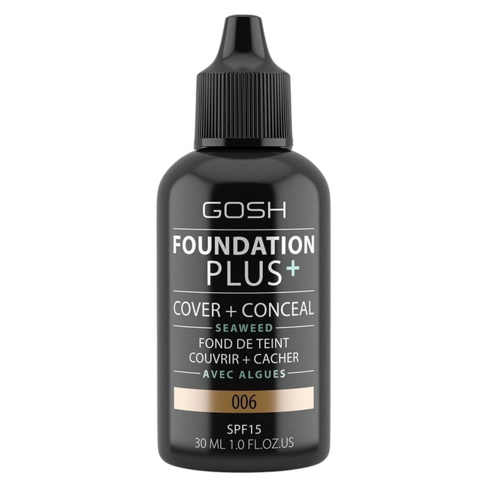 Gosh Foundation Plus+ Base Líquida 006 Miel SPF15 30 ml Gosh Foundation Plus+ Base Líquida 006 Miel SPF15 30 ml