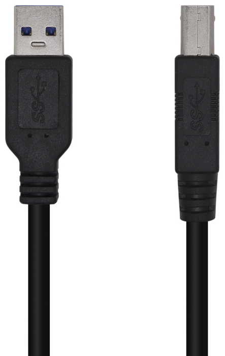 Aisens Cable USB 3.0 Impresora Tipo A a Tipo B, 3m, Negro