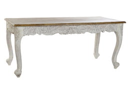 DKD Home Decor Mesa de Comedor Mango con Detalles de Pavo Real