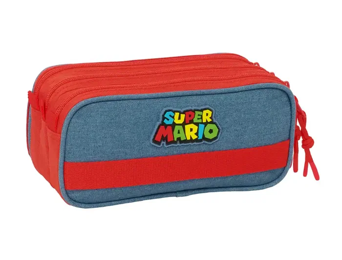 Safta Estuche Portatodo Escolar Triple Super Mario con Tres Cremalleras - Dimensiones 100x80x215 mm Safta Estuche Portatodo Escolar Triple Super Mario con Tres Cremalleras - Dimensiones 100x80x215 mm