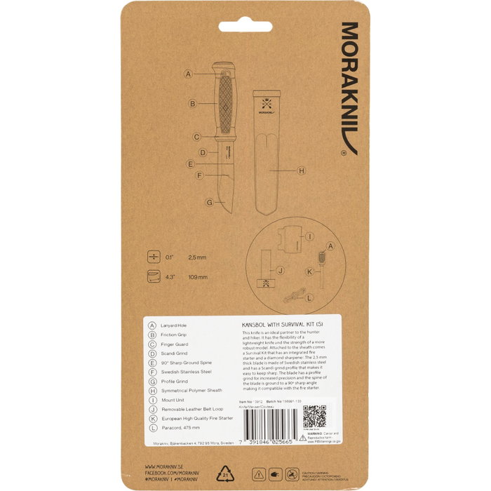 Morakniv Kansbol con kit de supervivencia verde