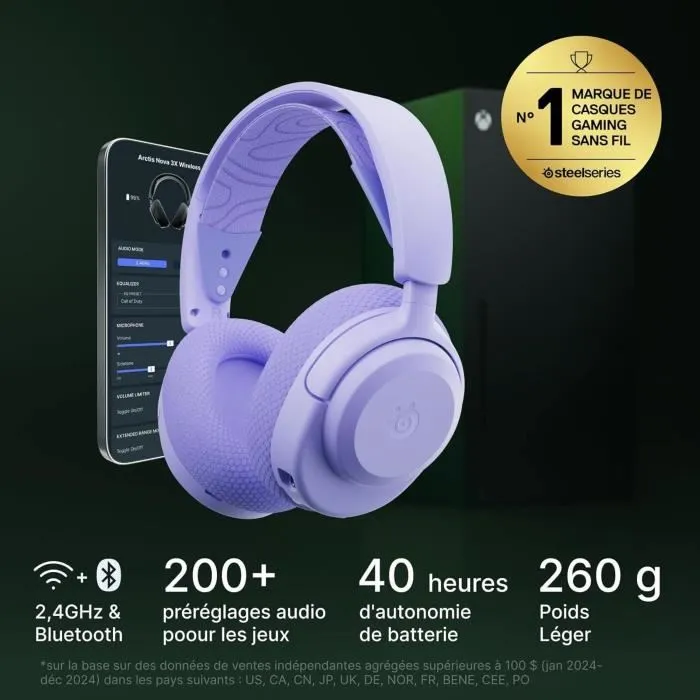 Steelseries Arctis Nova 3XW Auriculares Inalámbricos para Juegos 40H 2.4GHz BT