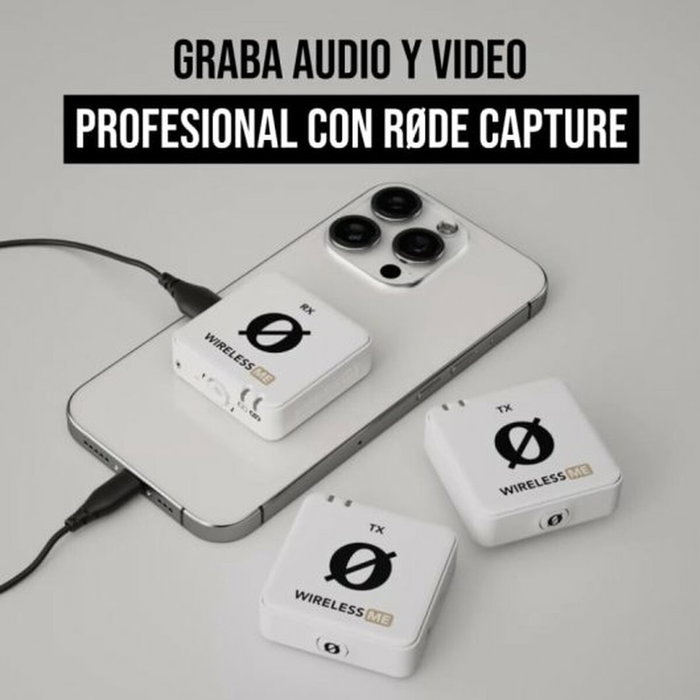 RODE Wireless Me Dual Micrófono Inalámbrico Blanco para Cámaras, Smartphones y Ordenadores | Grabación de Sonido Profesional Fácil RODE Wireless Me Dual Micrófono Inalámbrico Blanco para Cámaras, Smartphones y Ordenadores | Grabación de Sonido Profesional Fácil