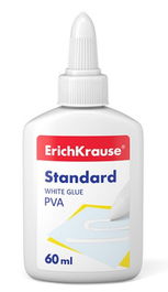 ERICH KRAUSE Adhesivo de acetato de polivinilo (PVA) Standard 60 ml 48723 para papel, cartón, madera y manualidades