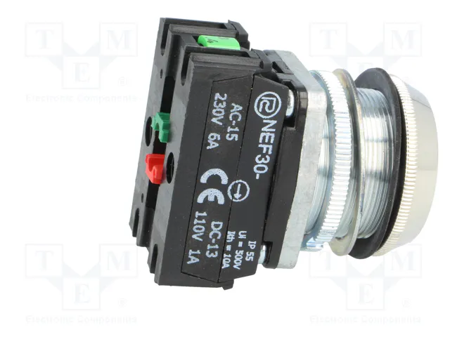 PROMET Interruptor de presión 30mm NC + NA negro PROMET Interruptor de presión 30mm NC + NA negro