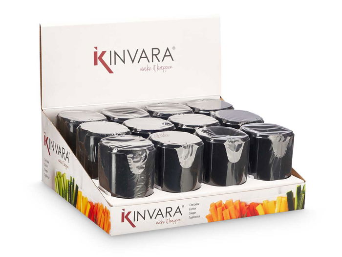 Cortador de Patatas Negro Kinvara 9.5 x 13.7 x 8 cm con Cuchilla de Acero Inoxidable (Set de 12)