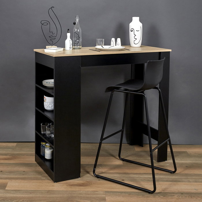 Home Deco Factory Mesa Alta Bar con Estantes