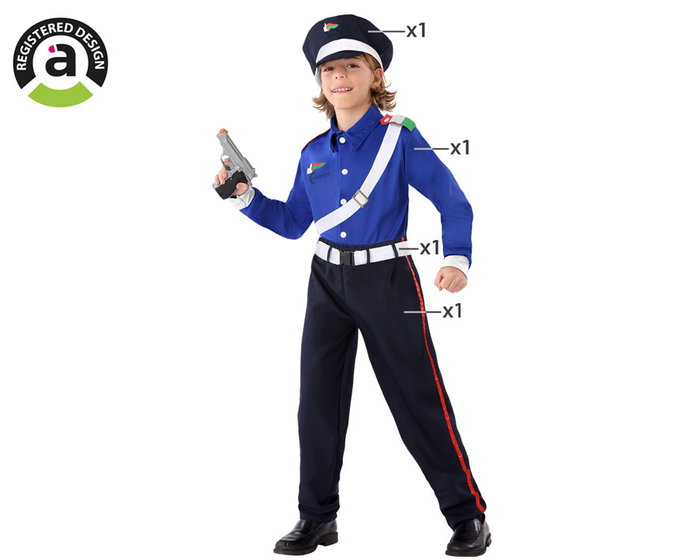 Disfraz de Policía para Niño, Azul, Talla 10-12 Años - Incluye Gorra, Camiseta y Pantalón Disfraz de Policía para Niño, Azul, Talla 10-12 Años - Incluye Gorra, Camiseta y Pantalón