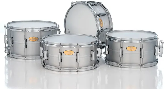 Pearl Primal Snare Collective Caja de Batería 14 X 5.5 Pulgadas, Aluminio Pearl, Sonido Potente y Versátil para Profesionales y en Desarrollo