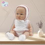 Tachan Muñeca 26cm Conjunto Vestido Blanco Con Gorrito T01067